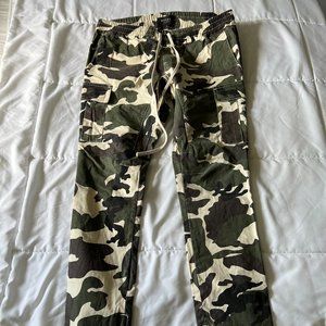 PacSun Light Camo Cargo Drop Skinny Jogger Pants (Zipper Cuffs)